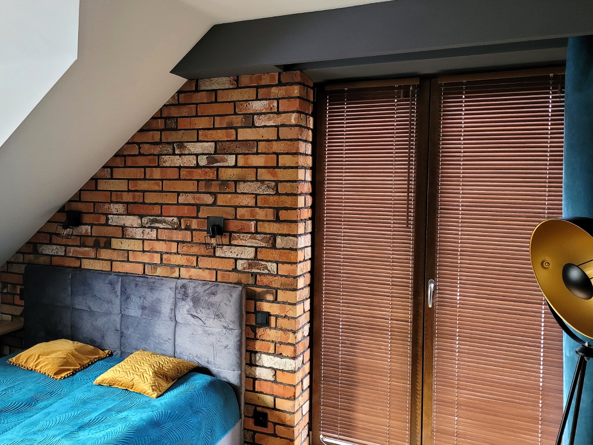 interior design loft płytka z cegły